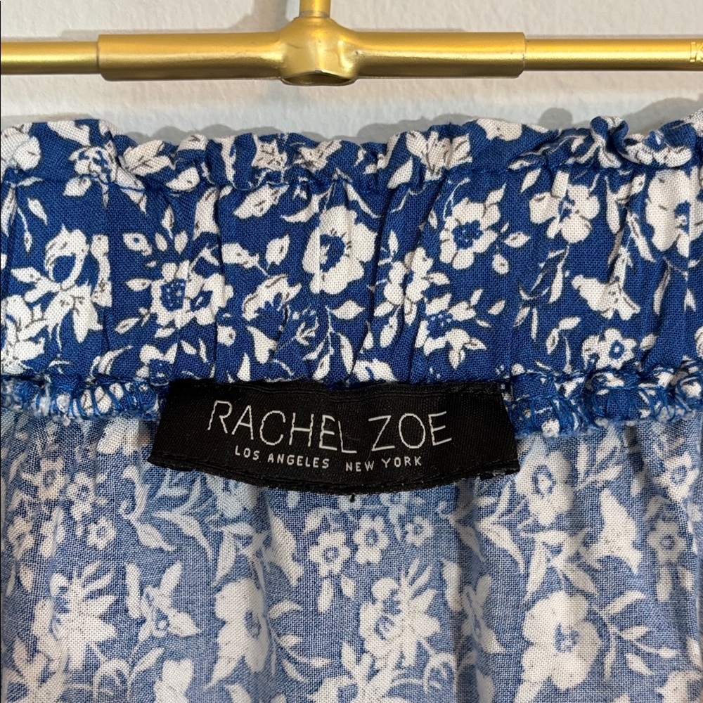 Rachel Zoe Blue and White Floral Tiered Mini Skirt - Picture 2 of 10